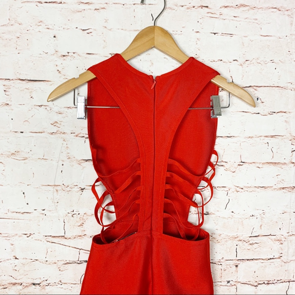 Miss Circle Red Daya Cutout Bandage Dress Small - Picture 7 of 11